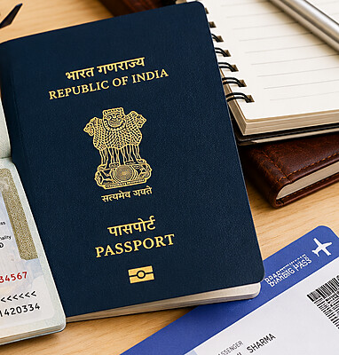 Indian passport with visa approval