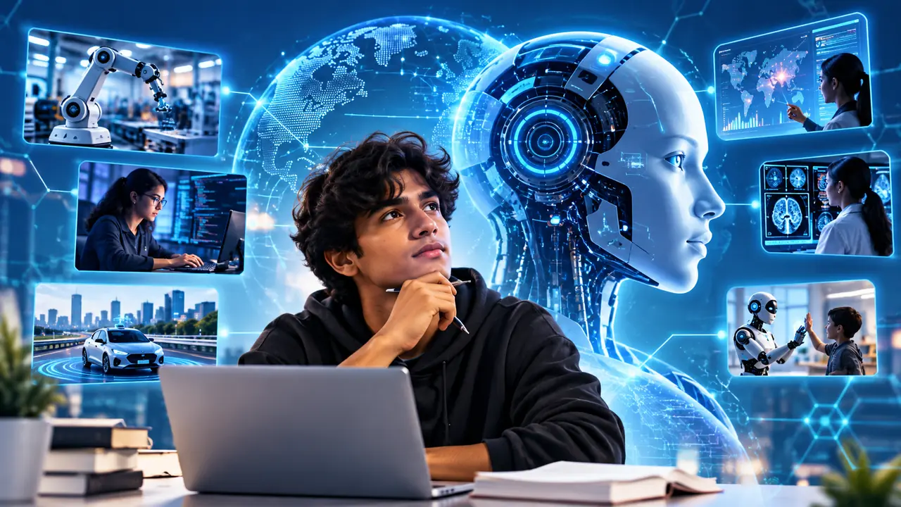A student imagining careers in artificial intelligence